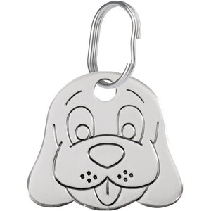Red Dingo Dog Face Stainless Steel Personalized Dog & Cat ID Tag, Large