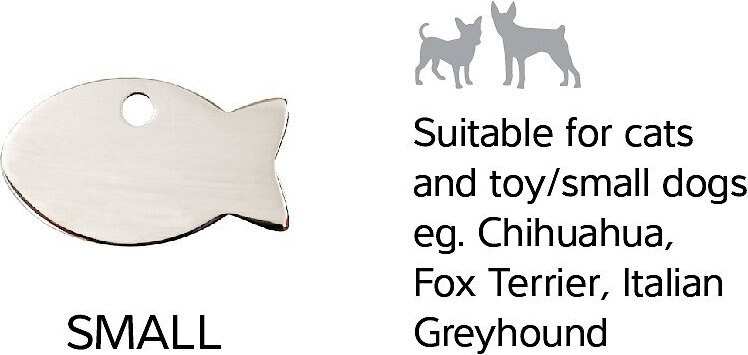 Red Dingo Cat Face Personalized Silver Stainless Steel Cat ID Tag, Small