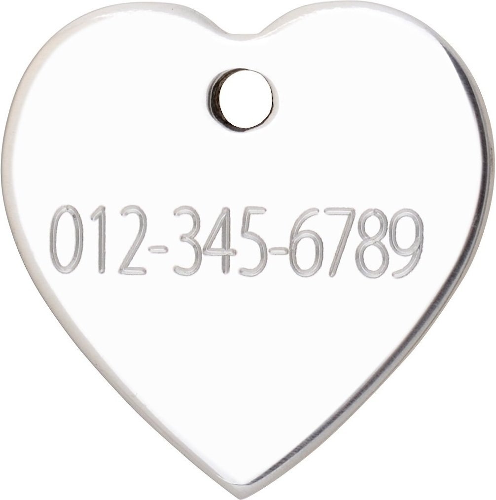 Red Dingo Heart Personalized Silver Stainless Steel Dog & Cat ID Tag