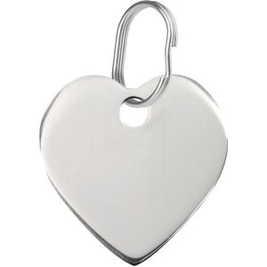 Red Dingo Heart Personalized Silver Stainless Steel Dog & Cat ID Tag, Large