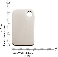 Red Dingo Rectangle Stainless Steel Personalized Dog & Cat ID Tag, Large slide 2 of 6