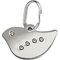 Red Dingo Bird Crystal Diamante Stainless Steel Personalized Dog & Cat ID Tag, Small