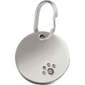 Red Dingo Circle Crystal Diamante Stainless Steel Personalized Dog & Cat ID Tag, Small