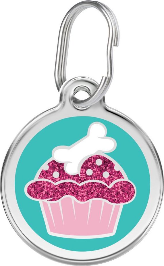 Red Dingo Cupcake Stainless Steel Personalized Dog & Cat ID Tag