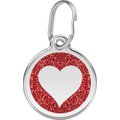 Red Dingo Glitter Heart Stainless Steel Personalized Dog & Cat ID Tag, Red, Medium