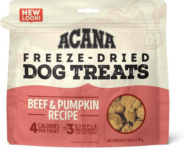 ACANA Singles Beef Pumpkin Formula Grain Free Freeze Dried Dog Treats 1.25 oz bag Chewy