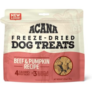 ACANA Singles Beef & Pumpkin Formula Grain-Free Freeze-Dried Dog Treats, 1.25-oz bag