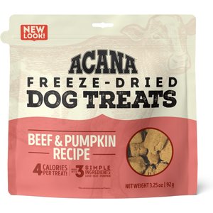 ACANA Singles Beef & Pumpkin Formula Grain-Free Freeze-Dried Dog Treats, 3.25-oz bag