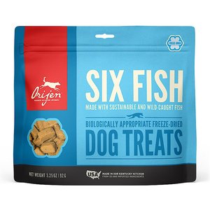 ORIJEN Six Fish Grain-Free Freeze-Dried Dog Treats, 3.25-oz bag