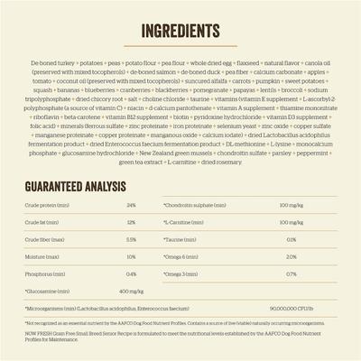 Show full view: Now Fresh Grain-Free Small Breed Senior Recipe Dry Dog Food, 12-lb bag slide 6 of 11