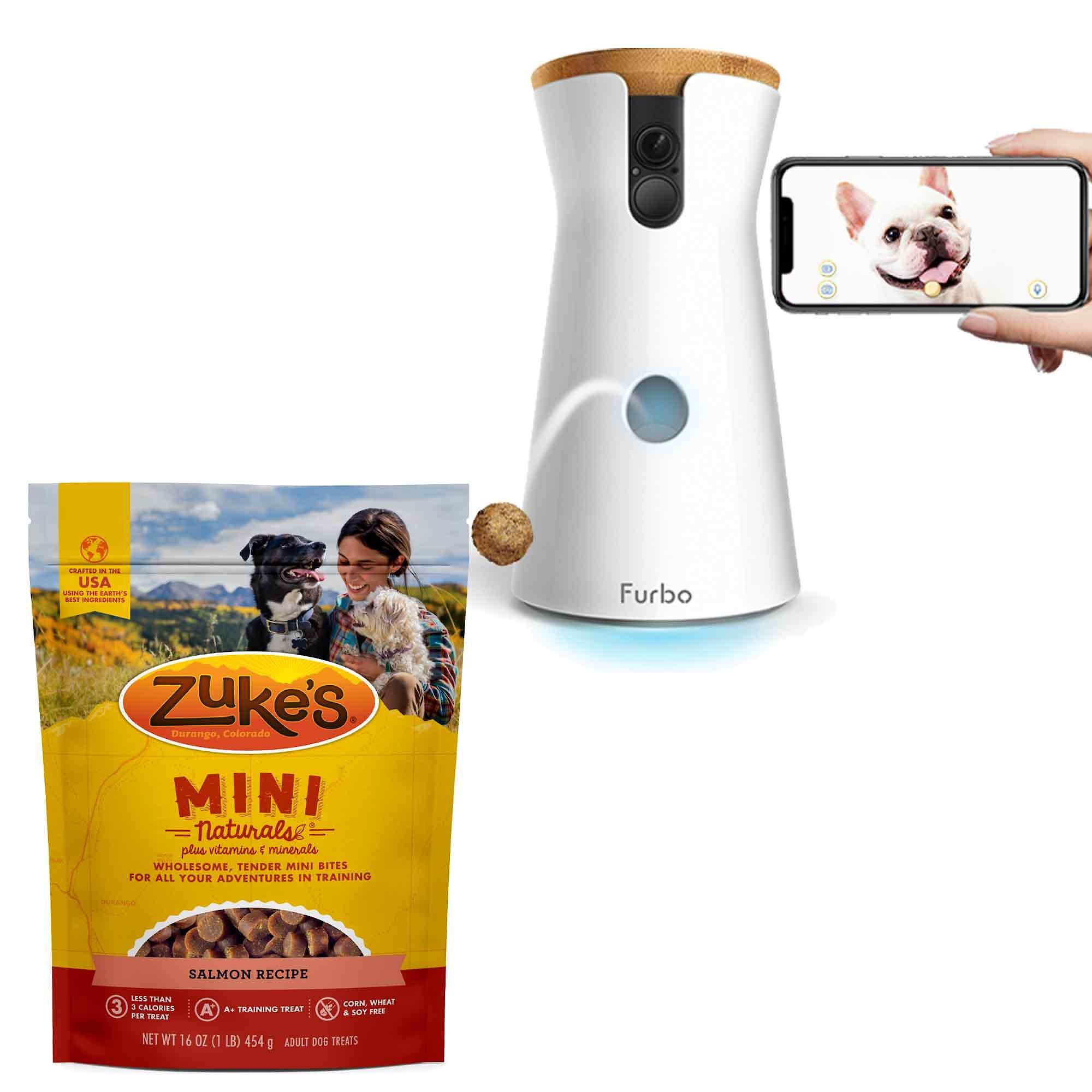 Furbo Full HD Wifi Dog Treat Dispenser Camera Zuke s Mini Naturals Salmon Recipe Training Dog Treats Customer Questions Chewy