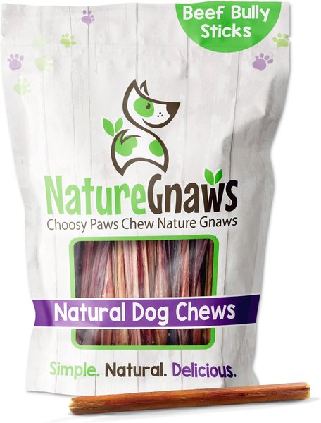 Nature Gnaws Beef Bully Sticks 5-6-in Dog Treats, 8-oz bag slide 1 of 10