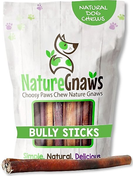 Nature Gnaws Beef Bully Sticks 11-12-in Dog Treats, 8-oz bag slide 1 of 9