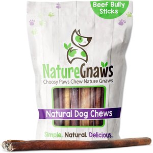 Nature Gnaws Beef Bully Sticks 11-12-in Dog Treats, 1-lb bag