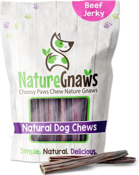 Nature Gnaws 5 - 6" Beef Jerky Sticks Dog Treats, 8-oz bag slide 1 of 9