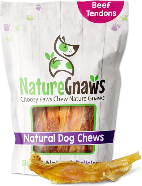 Nature Gnaws 4 - 5" Beef Tendon Chews Dog Treats, 8-oz bag slide 1 of 9