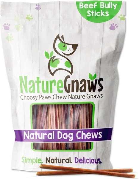 Nature Gnaws Extra Thin Bully Sticks 5 - 6" Dog Treats, 10 count slide 1 of 10