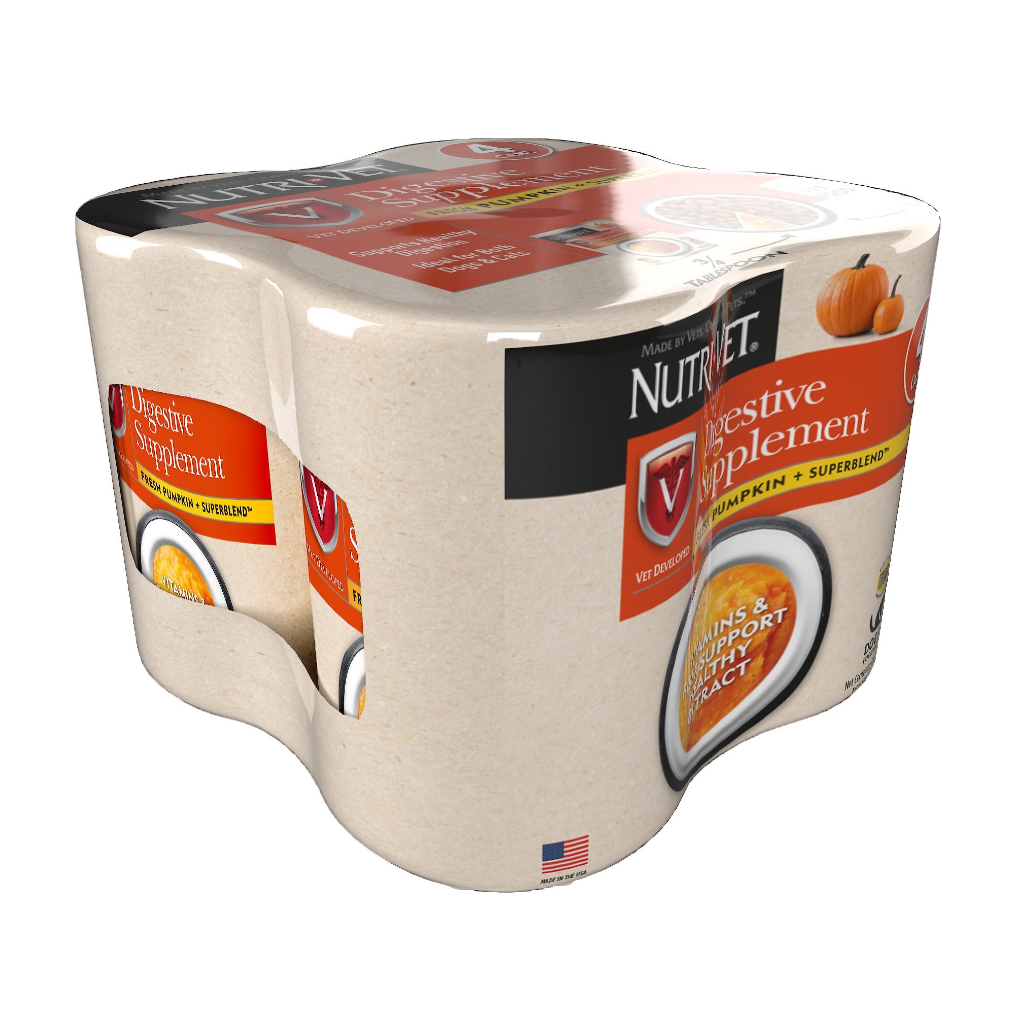 Nutri-Vet Fresh Pumpkin + SuperBlend Flavored Puree Digestive Supplement for Cats & Dogs