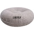 Bessie + Barnie Signature Serenity Grey Bagel Personalized Pillow Cat & Dog Bed with Removable Cover, X-Small