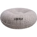 Bessie + Barnie Signature Serenity Grey Bagel Personalized Pillow Cat & Dog Bed with Removable Cover, Large
