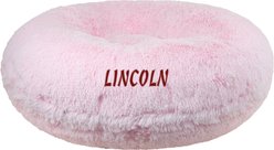 Bessie + Barnie Signature Shag Personalized Pillow Cat & Dog Bed with Removable Cover, X-Small, Bubble Gum