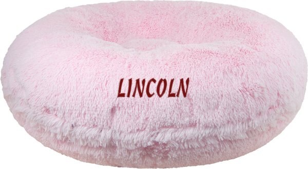 Bessie + Barnie Signature Bubble Gum Shag Personalized Pillow Cat & Dog Bed with Removable Cover, X-Large slide 1 of 7