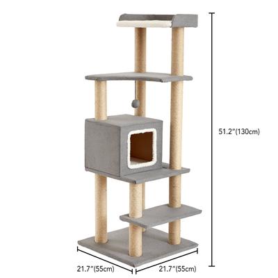 Show full view: Two By Two The Sequoia 52.1-in Felt Cat Tree & Condo, Grey slide 2 of 5