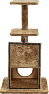 Show full view: Two By Two The Willow 43.7-in Faux-Fleece Cat Tree & Condo, Brown slide 5 of 7