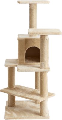 Show full view: Two By Two The Evergreen 50.8-in Faux-Fleece Cat Tree & Condo, Beige slide 4 of 5