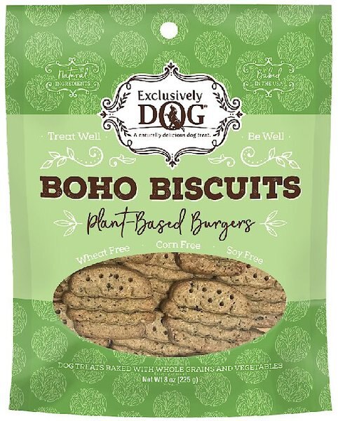 Exclusively Dog Boho Biscuits Plant-Based Burger Dog Treats, 7-oz bag slide 1 of 3