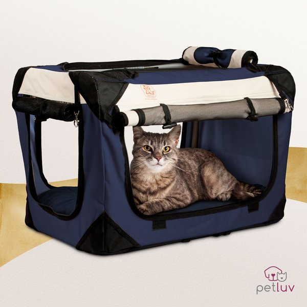 PetLuv Happy Cat Soft-Sided Cat Carrier, Navy, Small slide 1 of 6