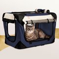 PetLuv Happy Cat Soft-Sided Cat Carrier, Navy, Small