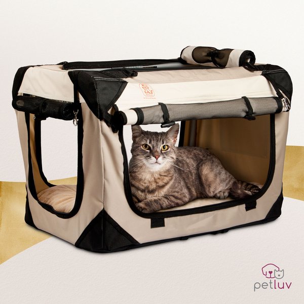 PetLuv Happy Cat Soft-Sided Cat Carrier, Tan, Small slide 1 of 8