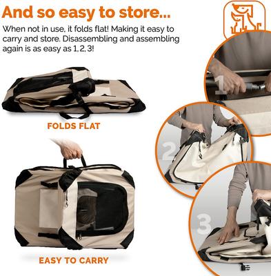 Show full view: PetLuv Tuf-Crate Soft-Sided Dog Crate, Tan, Small, 20-in L x 15-in W x 15-in H slide 4 of 8