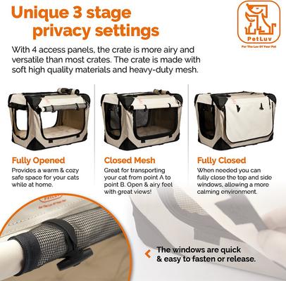 Show full view: PetLuv Tuf-Crate Soft-Sided Dog Crate, Tan, Small, 20-in L x 15-in W x 15-in H slide 7 of 8