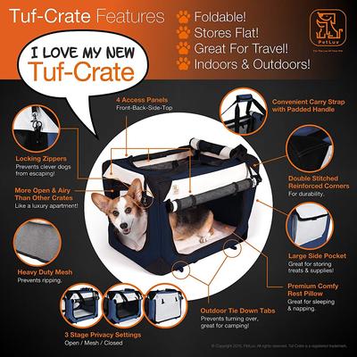 Show full view: PetLuv Tuf-Crate Soft Dog Crate, Red, Small, 20-in L x 15-in W x 15-in H slide 3 of 9