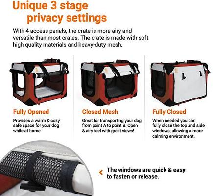 Show full view: PetLuv Tuf-Crate Soft Dog Crate, Red, Small, 20-in L x 15-in W x 15-in H slide 4 of 9