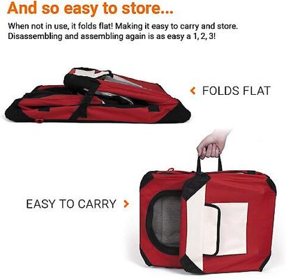 Show full view: PetLuv Tuf-Crate Soft Dog Crate, Red, Small, 20-in L x 15-in W x 15-in H slide 7 of 9