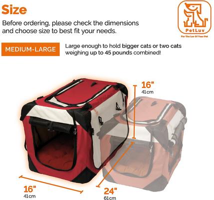 Show full view: PetLuv Tuf-Crate Soft Dog Crate, Red, Small, 20-in L x 15-in W x 15-in H slide 9 of 9