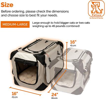 Show full view: PetLuv Tuf-Crate Soft-Sided Dog Crate, Tan, Medium, 24-in L x 16-in W x 16-in H slide 8 of 8