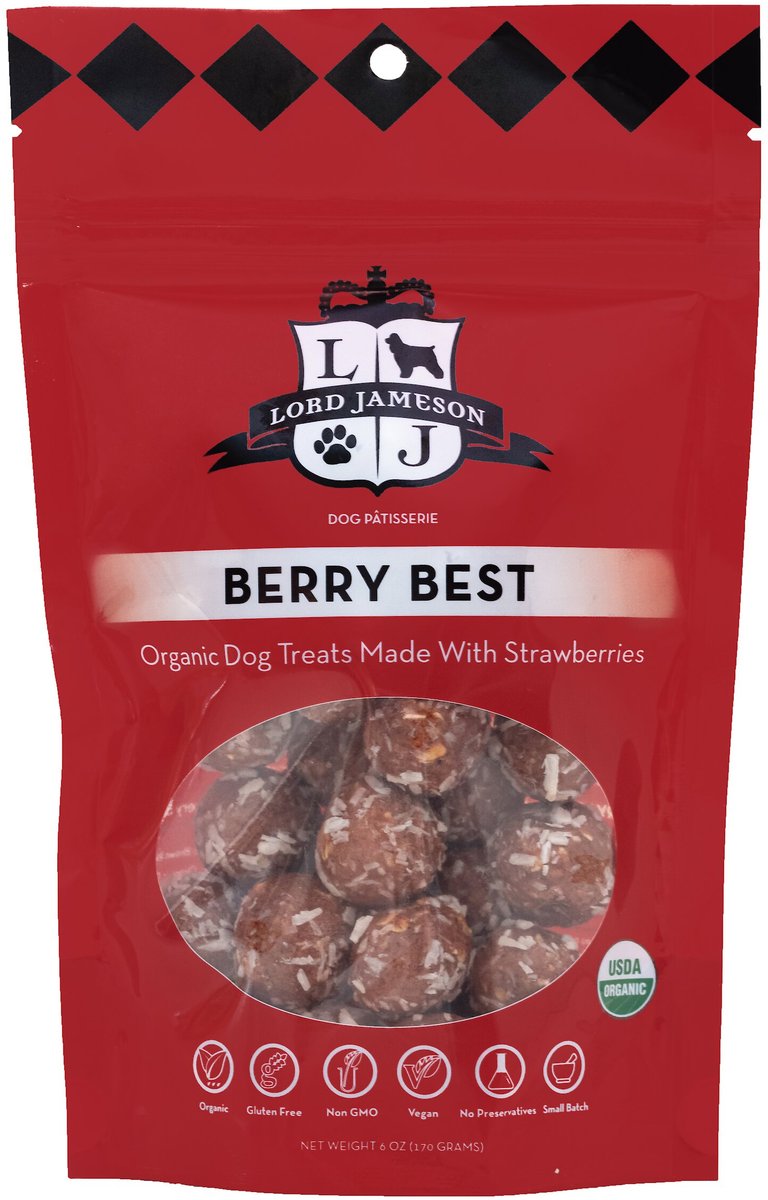 Lord Jameson Berry Best Vegan Dog Treats, 6-oz bag