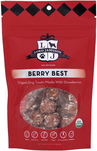 Lord Jameson Berry Best Vegan Dog Treats, 6-oz bag slide 1 of 6