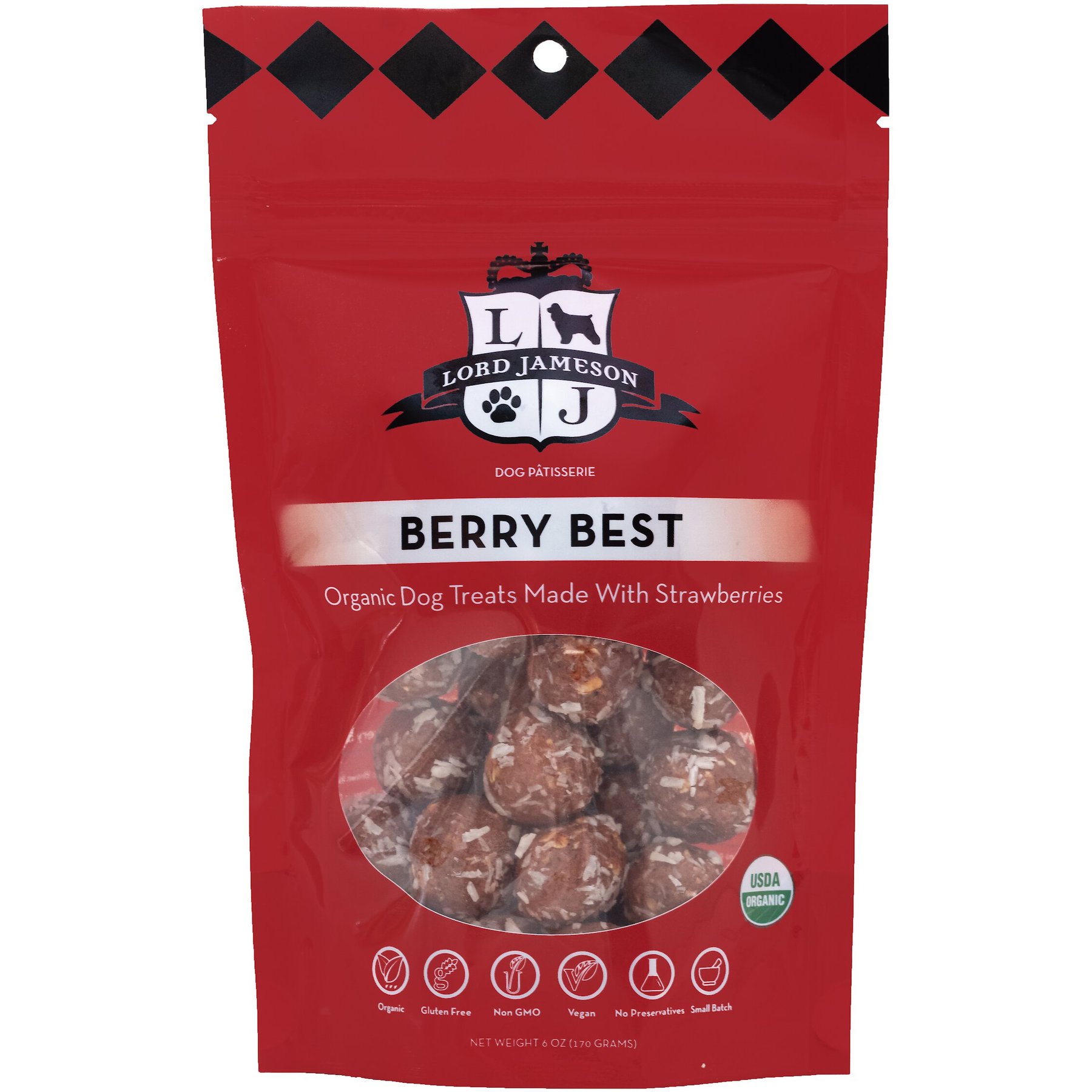 LORD JAMESON Berry Best Vegan Dog Treats 6 oz bag Chewy