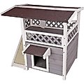 Petsfit Outdoor Cat House with Scratching Pad, Gray