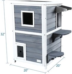 Petsfit 2-Story Weatherproof Outdoor Cat House, Gray slide 2 of 6