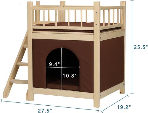 Show full view: Petsfit 2-Story Home Decor Cat House with Step & Platform slide 2 of 4