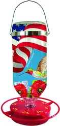 Hummer's Galore All American Flag Design Hummingbird Feeder, 32-oz