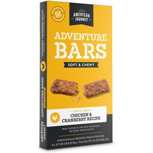 American Journey Adventure Bars Chicken & Cranberry Recipe Grain-Free Soft & Chewy Dog Treats, 8 count