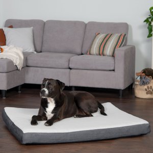 FurHaven Faux Sheepskin & Suede Cooling Gel Cat & Dog Bed w/Removable Cover, Gray, Jumbo