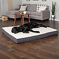 FurHaven Faux Sheepskin & Suede Cooling Gel Cat & Dog Bed w/Removable Cover, Gray, Jumbo Plus